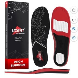 NWT EASYFEET Plantar Fasciitis Insoles High Arch Support Inserts - XL